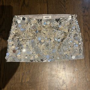 Guizio silver sequin skirt